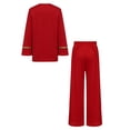 thumbnail image 3 of renvena Boys 2 Piece Worship Liturgical Outfits Long Sleeve Praise Dance Pullover Tops with Wide-Leg Pants Set Red 16, 3 of 7