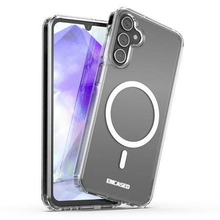 Encased Magnetic Case Designed for Samsung Galaxy A55 5G Case (Compatible with MagSafe & Accessories) Wireless Charging Phone Case (Clear)