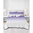 thumbnail image 2 of Quilts Twin Size Bedding Set, Purple White Ombre Lightweight Quilted Comforter, Purple Gradient Color Modern Abstract Art Soft Bedspread Coverlet with Pillow Covers for All Season, 68" x 86", 2 of 7