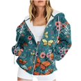 thumbnail image 2 of Chandails à Capuche Zippés pour Femmes Rabais de 50 % en Liquidation Blouse Imprimée Mode Hauts à Manches Longues Chandail Poches à Capuche, 2 of 6
