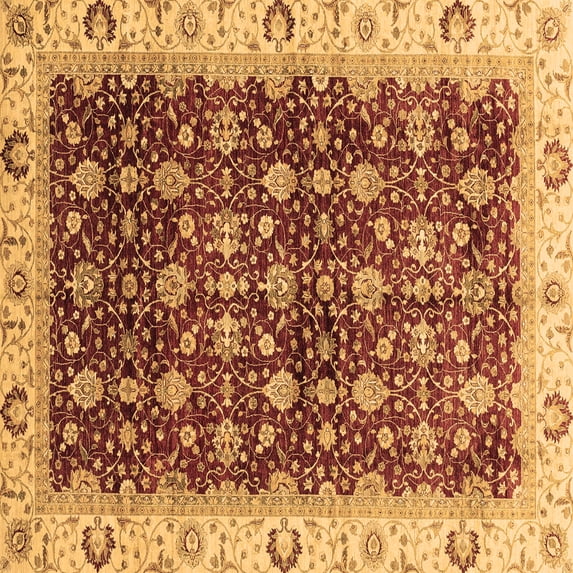 Ahgly Company Indoor Square Abstract Brown Modern Area Rugs, 3' Square