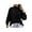 Black, variant on Women's Trendy Elegant Long Sleeve Shirts Turtleneck Striped Ruffles Blouse Pullover Oversized Cozy Lantern Sleeve Tops