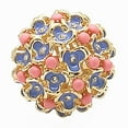 thumbnail image 3 of Gold Brass Ring with Semi-Precious Coral in Rose for Women Rose Stone Color Style 1W106 Size 7, 3 of 6