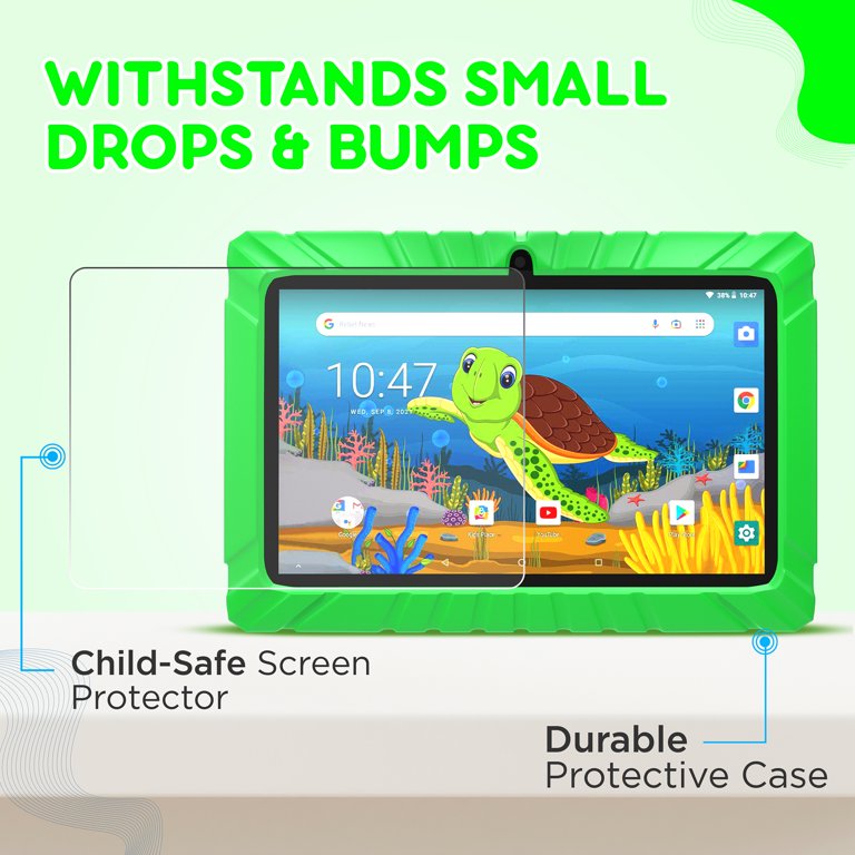 Contixo 7 Inch Learning Tablet Bundle, 4 Stylus, 32GB MicroSD Card and  Tablet Bag Included, Pre-Installed Apps and Parent Control, Bluetooth,  Wi-Fi Kids Tablet TC-V82-DP-S1-TB1-Green 