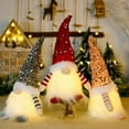 thumbnail image 2 of Christmas Decorations with LED Light, 3 Pack Handmade Swedish Tomte , Lighted Scandinavian Santa Elf Plush Table Ornaments, Xmas Holiday Winter Party Home Decor Gift, 2 of 9