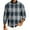 Blue, variant on Men's Plaid Print Round Neck Long Sleeve Ribbed Knit Pullover, Sweater for Fall Winter, Casual Style and Holiday Season,Black,L