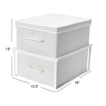 thumbnail image 2 of Household Essentials Stacking Storage Boxes with Laminate Top, Set of 2, White, 2 of 11