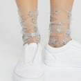 thumbnail image 5 of Calcetines tobilleros elásticos transparentes con estrellas y purpurina para mujer (gris), 5 of 5