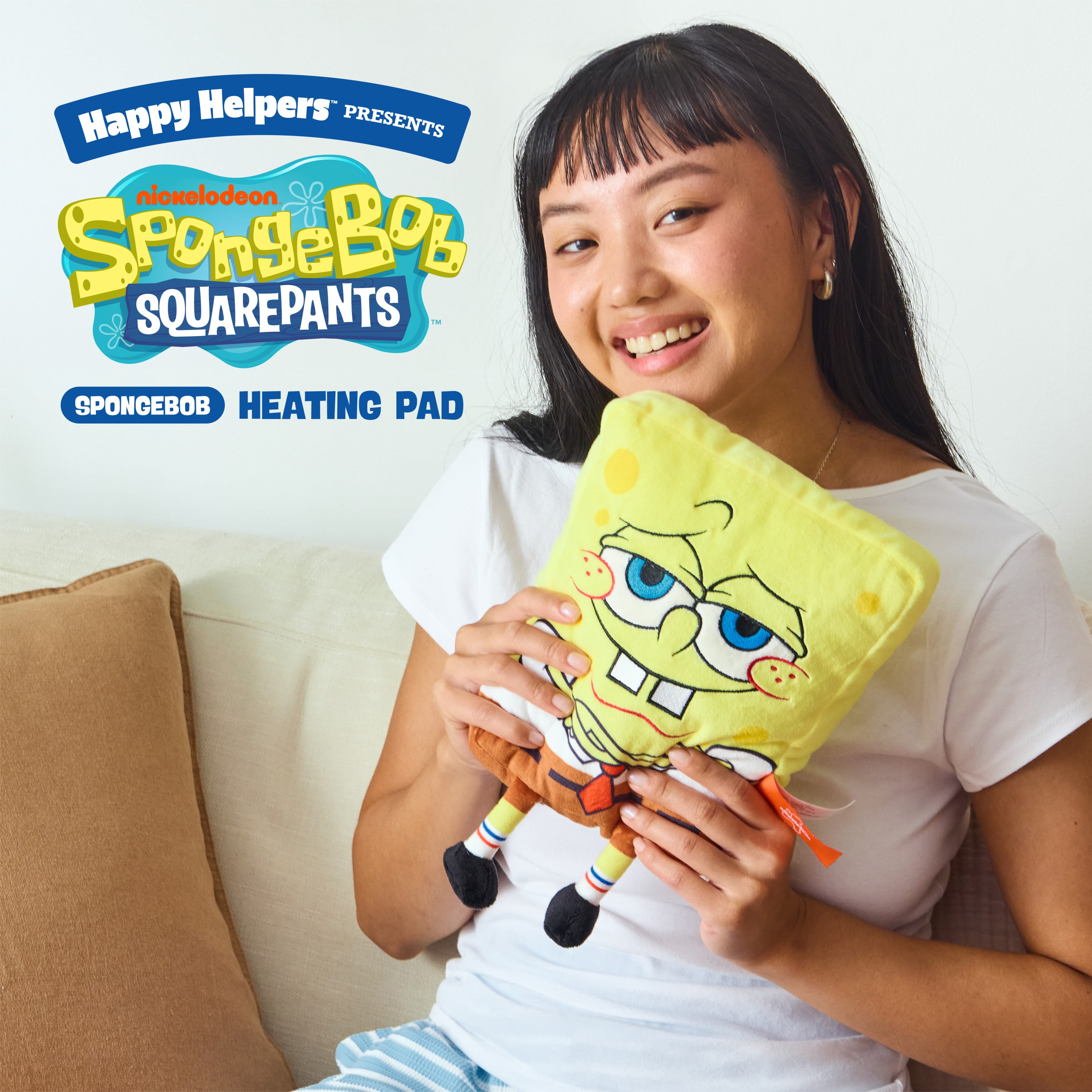 Happy Helpers Spongebob, Microwaveable Heating Pad For Period Cramps and Body Pain, College Dorm Essentials