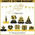 thumbnail image 3 of 10 Pcs 60th Birthday Decoration for Men Women 60th Birthday Table Decorations Cheers to 60th Birthday Honeycomb Centerpieces Cake Topper 1965 Table Topper Black and Gold 60th Birthday Party Favors, 3 of 7