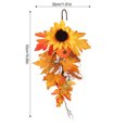 thumbnail image 2 of 12*20 inch Fall Harvest Swag for Front Door, Artificial Fall Swag Fall Wreath Artificial Fall Harvest Teardrop Swag Decorative Swags for Thanksgiving Harvest Autumn Fall Decor Yellow, 2 of 9