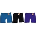 thumbnail image 2 of Gilbin’s Little Girls Seamless Bike Shorts for Sports, Dance, Play or Under Skirts, 3 Pack Blue (Medium), 2 of 8