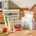 thumbnail image 5 of Food Storage Bags Plastic Reusable Sealable Freezer Bags 15 In Each Box For Kitchen Fresh Keeping Produce Vegetables Fruits Refrigerator Storage Durable Leak Proof Design Food Storage 32.7X12.2cm, 5 of 6