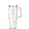 thumbnail image 2 of Golden Pattern 40 Oz Tumbler with Handle Lid and Straw Stainless Steel Double Walled Vacuum Insulated Cup Merry Christmas Gifts Tumbler for Women Men Friends Outdoor Indoor, 2 of 6