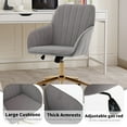 thumbnail image 6 of Modern Arm Chair,Adjustable Office Desk Chair with Wheels,Swivel Vanity Chair,Gray, 6 of 7