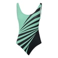 thumbnail image 4 of Huesdet One Piece Swimsuit for Women Modest Criss Cross Back Bathing Suit Swimming Suit[Green,5XL], 4 of 5