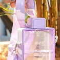 thumbnail image 5 of 450ML Creative Summer Plastic Cup, Outdoor Convenient Large Capacity Rectangular Juice Cup for Girls, Cute Lightning Water Bottle,Purple, 5 of 5