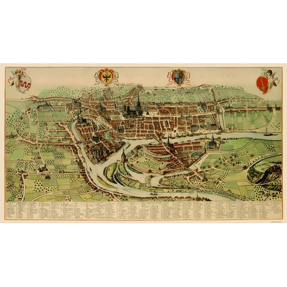Historic Map - Liege Belgium - Blaeu 1649 - Vintage Wall Art