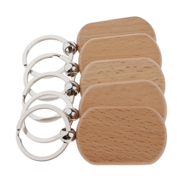 Etiquetas BLESIY Naturales para Llavero de Regalos Artesanales Grabados Rectángulo redondeado 42x30mm