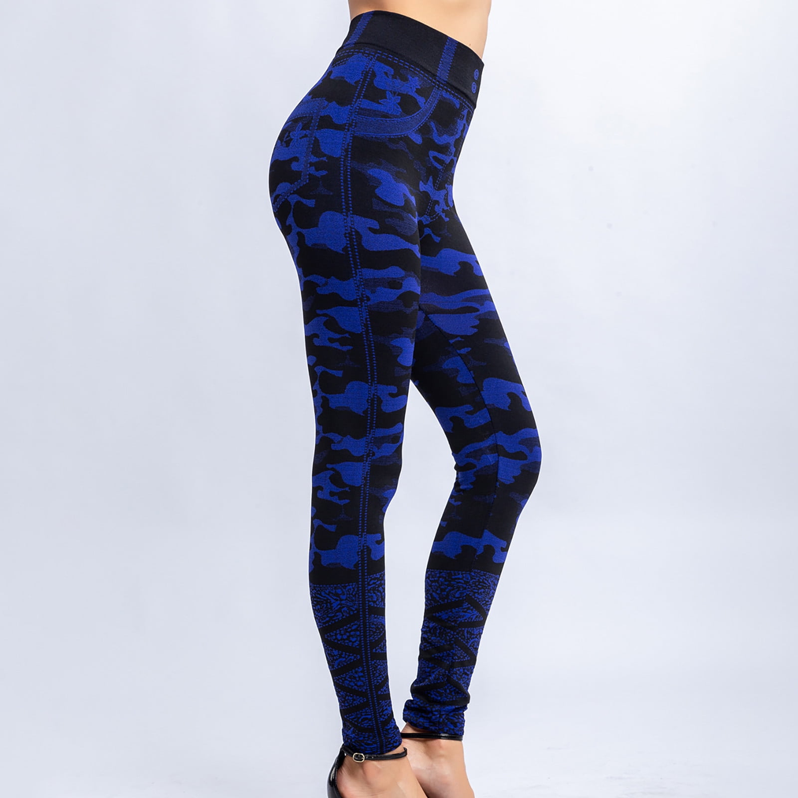 asdoklhq Plus Size Pants for Women, Camouflage Imitation Denim Leggings  Elastic Slim Breathable Capris - Walmart.com