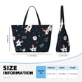 thumbnail image 4 of PAYOHTO Space Rocket Planet Large Beach Tote Bags for Womens Mens Sandproof Swim Pool Bag with Zipper for Travel Vacation, 4 of 7