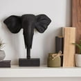 thumbnail image 2 of Bouclair Black Resin Elephant on Stand, 2 of 3