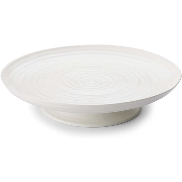 Portmeirion Sophie Conran White Large Footed Cake Stand | 12 Inch Round Cupcake Stand | Dessert Display Stand for Weddings and Parties | Made from Fine Porcelain