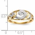 thumbnail image 4 of 14K Rhodium Plated Yellow Gold & Rhodium w/White Rhodium Polished & D/C Swirls Ring Size 7, 4 of 6