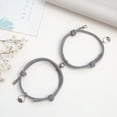 thumbnail image 4 of HEVIRGO 2Pcs Magnetic Bracelet Adjustable Couple Gift Alloy Couple Rope Braided Bracelet for Couple,Red, 4 of 10