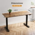 thumbnail image 3 of Innovar Home Office Electric Standing Desk, 55 x 24" Stand up Height Adjustable Desks,Sit to Stand Computer Rising Desk W/Memory Preset for Students,Rustic Brown, 3 of 15