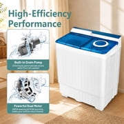 Costway 26lbs Portable Semi-automatic Washing Machine W/Built-in Drain Pump Blue
