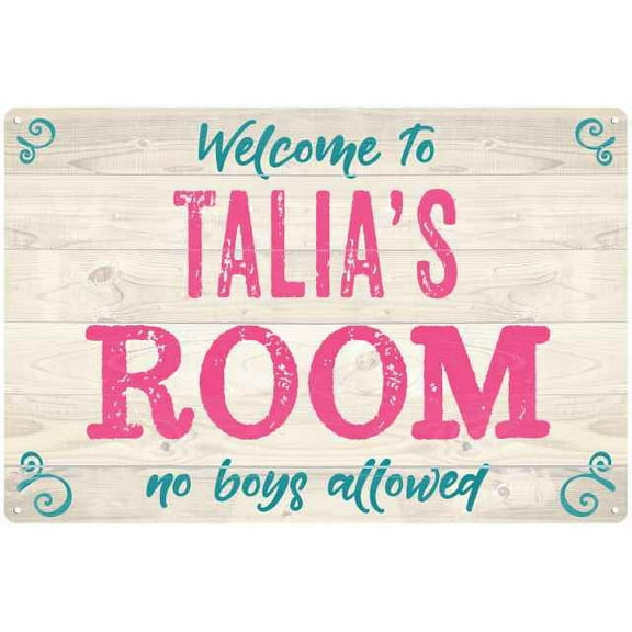 TALIA'S Room Kids Bedroom Sign 8x12 Metal Sign 208120089312