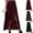 Wine, variant on PUMISAS Elastic Waistband Skirts For Women Soft Split Mid-Length Skirts Solid Color Casual Loose High Waisted Skirts