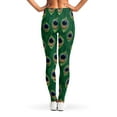 thumbnail image 2 of Peacock Tail Pattern Print Leggings, Peacock Sexy Yoga Leggings For Women., 2 of 5
