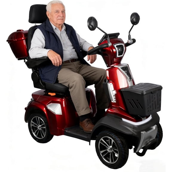 Mobility Scooter for Seniors, 500W Heavy Duty Mobility Scooters, 4 Wheel Scooter for Adults, 48V 20Ah All Terrain Mobility Scooter with Seat, Max 37 Mile Range & 12 Mph