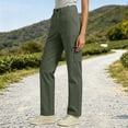thumbnail image 6 of Inleife Women Solid Straight Leg Cargo Pants Zipper Button Closure Multi Pocket Outdoor Casual Utility Long Trousers, 6 of 6