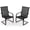 Black, variant on Costway 2pcs C-Spring Motion Patio Dining Chairs All Weather Heavy Duty Outdoor Black