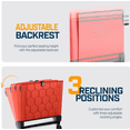thumbnail image 3 of Folding Reclining Stadium Seat with Back Support for Bleachers 3 Reclining Positions Portable Outdoor Cushioned Chair with Storage Pockets Cup Holder Bleacher Hook, 3 of 5