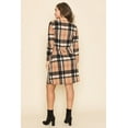 thumbnail image 5 of Mocha Plaid Wrap Midi Dress, 5 of 5