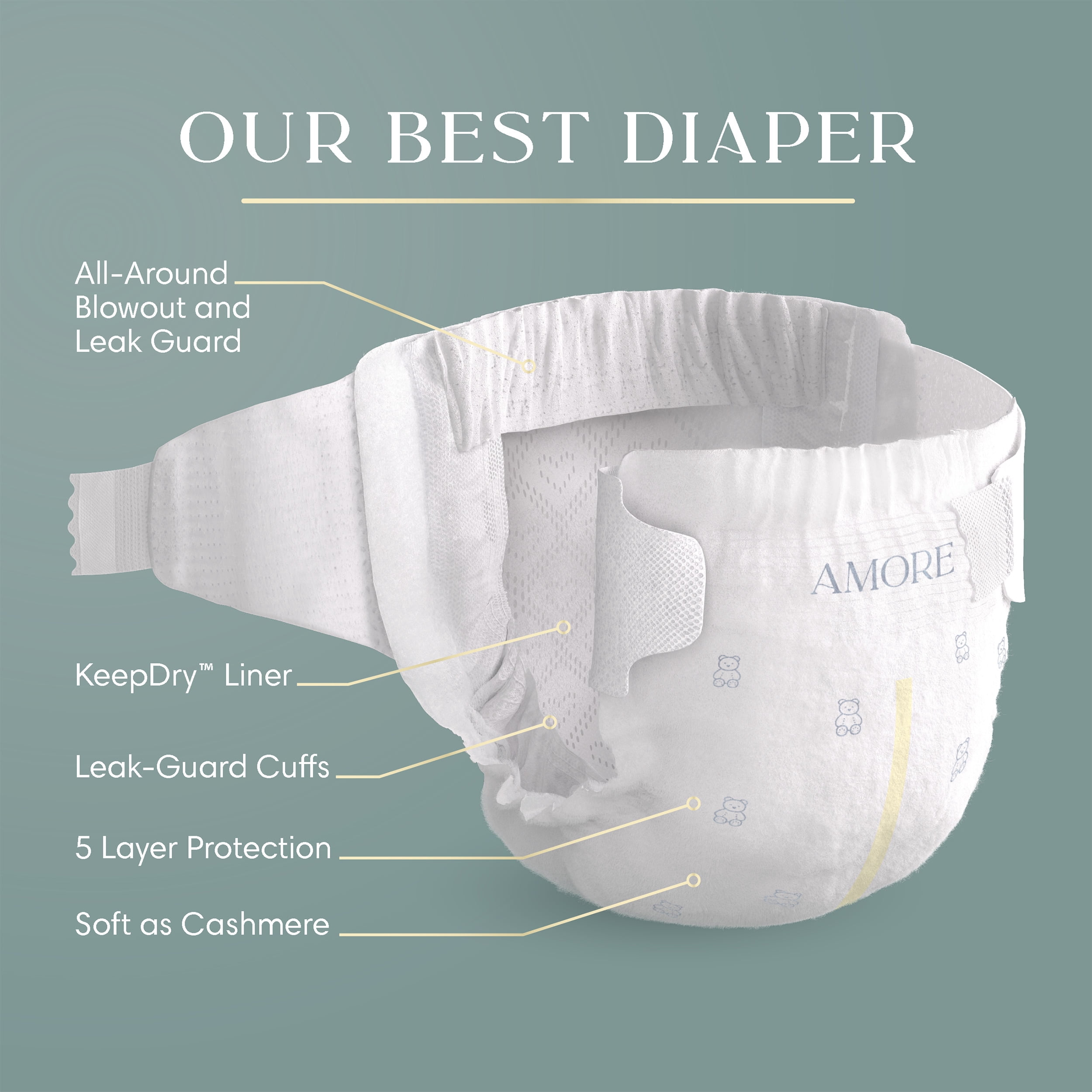 Pampers Amore Baby Diapers Size 2, 74 Count (Select for More Options)