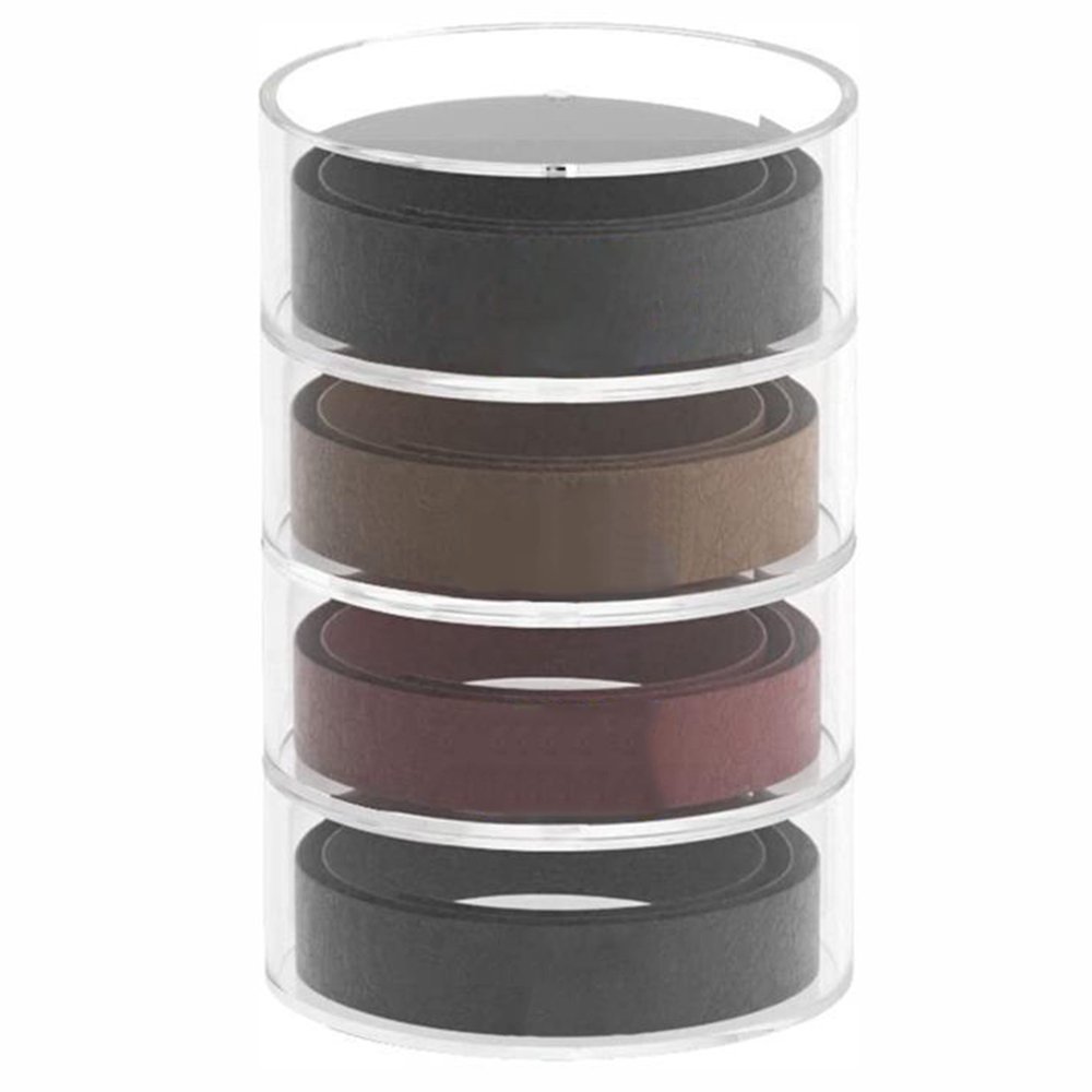 Organisateur Rotatif Transparent 5 Couches Pour Ceintures, Cravates, Bijoux, Maquillage - Gain De Place, Rangement Facile