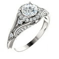 thumbnail image 2 of Pompeii 1ct Vintage Diamond Engagement Round Halo Ring 14k White Gold ((G-H),SI(1)-SI(2)), 2 of 3