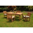 thumbnail image 2 of Teak Dining Set: 4 Seater 5 Pc: 71" Rectangle Dining Table And 4 Devon Arm/Captain Chairs Outdoor Patio Grade-A Teak Wood WholesaleTeak #WMDSDVo, 2 of 6