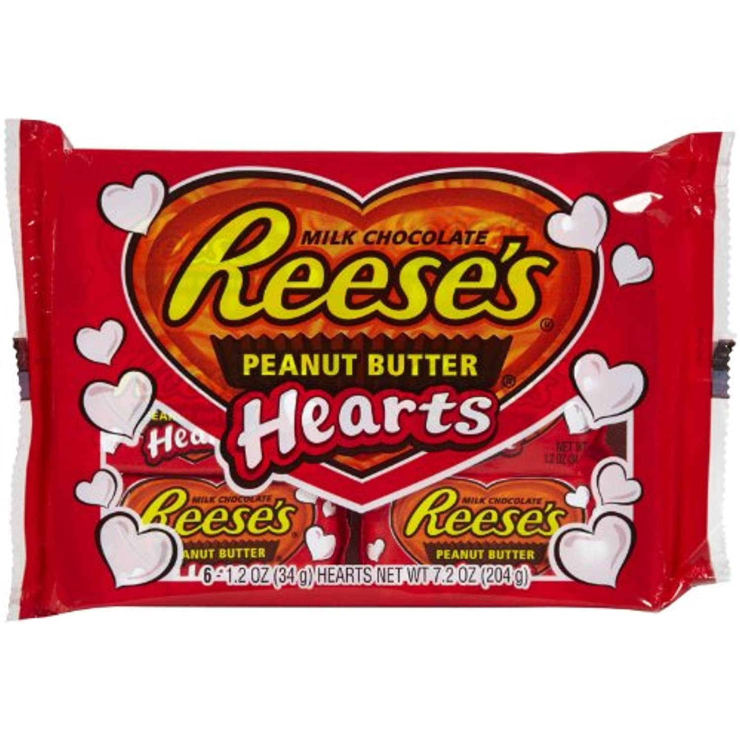 Reeses Valentines Peanut Butter Hearts, 28.8 Oz, Pack Of 6