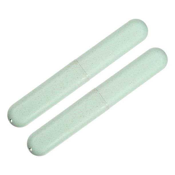 2uds, Viaje Dientes Cepillo Soportes Estuche, Verde, 8.07''x1.22''x0.83''