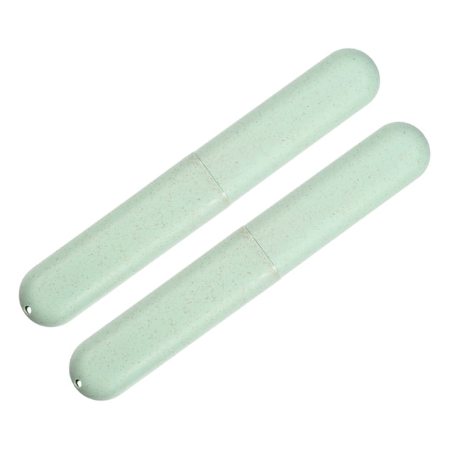 2uds, Viaje Dientes Cepillo Soportes Estuche, Verde, 8.07''x1.22''x0.83''