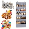 thumbnail image 6 of Hanging Shoe Organizer - Holds 12 Pairs, Door-Mounted Shoe Rack with Pockets for Closet Storage, Space-Saving Design (Grey), 6 of 10