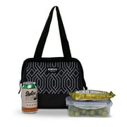 Igloo Leftover Polyester Lunch Tote Cooler, 9 Can Capacity, Black and White, Well Suited to Hot or Cold Meals Away from Home