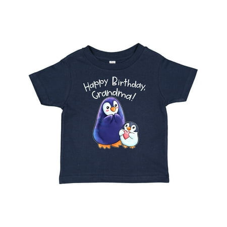 

Inktastic Happy Birthday Grandma!- Cute Penguins Gift Toddler Boy or Toddler Girl T-Shirt