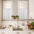 thumbnail image 3 of 3 Piece Kitchen Curtains and Valances Set Coffee Cafe Curtains 36 Inch Length White Grey Modern Concise Cup Farmhouses Valance & Tier Curtain for Living Room Bedroom Small Window 54"x18"+27"x36"*2, 3 of 6